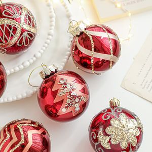 Luxury Christmas Ball <b>Red</b> and Gold <b>Glitter</b> Ball Ornaments Christmas Decorations Hand Painted Shatterproof Christmas Baubles - Product Image 2