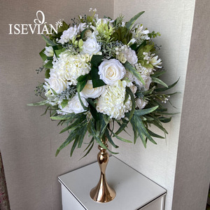 ISEVIAN-bolas <span class=keywords><strong>de</strong></span> rosas y hojas <span class=keywords><strong>de</strong></span> hortensia para <span class=keywords><strong>centro</strong></span> <span class=keywords><strong>de</strong></span> boda, piezas - Product Image 1