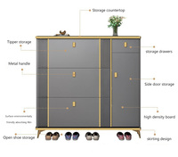 Meuble à chaussures en bois réglable de haute qualité pour entrée et salon, facile à assembler