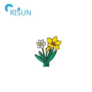 공장 제조업체 수선화 꽃 꽃 식물 에나멜 핀 배지 사용자 정의 노란색 수선화 여름 꽃 핀 브로치 - Product Image 6
