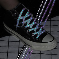 Lacets holographiques en polyester lumineux qui brillent dans le noir pour baskets et chaussures en toile – Vente en gros