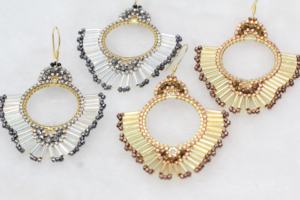 Bague en acier plaqué or 18 carats avec perles de riz Miyuki de style ethnique bohème classique, pendentif tissé à la main - Product Image 6