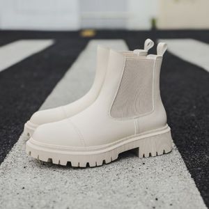 Bottines de haute qualité pour femmes, bout carré, plateforme, bottes de créateur - Product Image 1