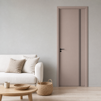 Porte intérieure moderne en aluminium, porte en alliage d'aluminium, finition grain de bois, écologique, recyclable, utilisable dans les villas, les halls d'entrée, les gymnases, les maisons