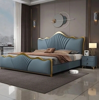 Lit Moderne Luxe Taille King et Queen avec Rangement, Rembourré, Simple, Double et Lit Superposé Double pour Chambre à Coucher