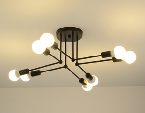 Lustre moderne en acrylique à LED avec 6 et <span class=keywords><strong>8</strong></span> <span class=keywords><strong>ampoules</strong></span>, cadre en fer blanc chaud pour salon - Product Image 6