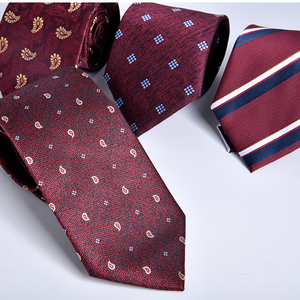 Cravates pour hommes à <span class=keywords><strong>pois</strong></span>, rayées, cachemire ou florales, bordeaux, pour tenue de cérémonie, mariage, festival, cadeau, avec logo personnalisé - Product Image 4