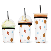 Manchon isotherme réutilisable en néoprène imperméable à imprimé léopard pour canettes, avec fermeture éclair, pour café glacé/smoothie, protection pour pailles, 20L