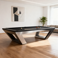Mesa de Billar Clásica Multifuncional para Adultos de 7 pies JR. con Rieles de Madera Sólida, Cojín de Pizarra Personalizable y Bolsillos de Cuero Genuino