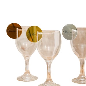 Étiquettes rondes en acrylique pour verres à vin, thème Miel et Douceur, Or, Argent, Or Rose, personnalisées pour cartes de placement de mariage et porte-cartes de table - Product Image 5