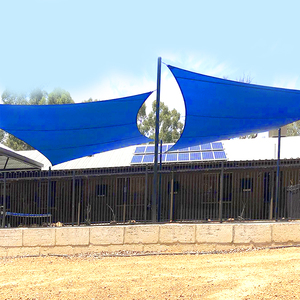 Toldo de Sombra para Jardín Exterior Azul, Protección Solar y Contra el Viento, 6x6m - Product Image 2