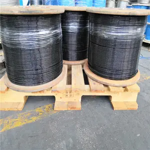 Fabrika kaynağı dayanıklı siyah TPU kaplı çelik kablo spor salonu kablo 5MM