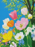 Kit de peinture par numéros E-3632 Premium Écologique UV – Décoration murale moderne sur toile de lin – Peintures florales pour couples et amis