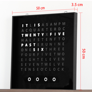 Reloj de Pared Eléctrico Extra Grande con Pantalla de Texto en Francés, Brillo Ajustable, Alimentado por USB, LED Negro, Muestra la Hora en Francés - Product Image 2