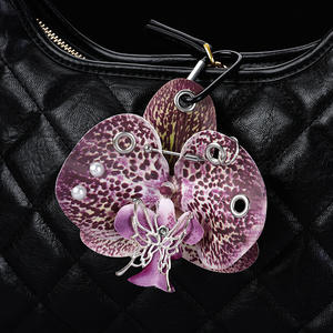 Porte-clés Gothique Orchidée-Butterfly en Métal Industriel avec Œillet <span class=keywords><strong>et</strong></span> Perle, Accessoire Punk pour Sacs <span class=keywords><strong>et</strong></span> Clés - Product Image 4