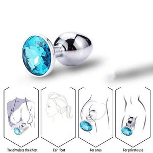 Juego de tapón Anal y vibrador redondo pequeño de acero inoxidable, productos sexuales cómodos para hombres y mujeres, incluye bolsa de perforación de tela acolchada - Product Image 4