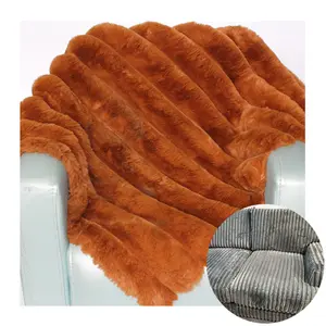 Fournisseur uni résistant à l'eau Ripstop peau de pêche canapé doux tissu Textile tissu velours côtelé pour canapé