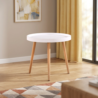 Table basse ronde en plastique moderne de luxe pour appartement et café, fournie directement par l'usine