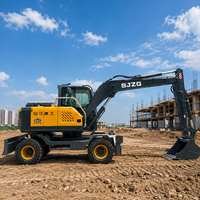 Excavatrice hydraulique mobile professionnelle à grandes roues pour les travaux de construction, de voirie et d'ingénierie publique