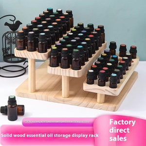 Estante Expositor de Tres Niveles con 72 Orificios para Aceites Esenciales, Organizador de Mesa de Madera Maciza para Almacenamiento - Product Image 6