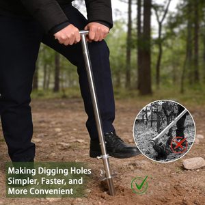 เครื่องมือเก็บตัวอย่างดินแบบมือหมุนสแตนเลสพร้อมแป้นเหยียบ - Product Image 2