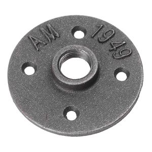 1/<span class=keywords><strong>2</strong></span> ''Raccords de tuyauterie en fonte malléable à montage mural noir Bride de sol filetée pour support de lampe à tuyau et pieds de table - Product Image 2