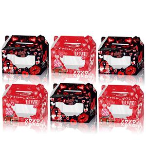 Caja de regalo de dulces del Día de San Valentín con ventana Caja de papel Kiss <span class=keywords><strong>Me</strong></span> XOXO impresa personalizada para Celebración de vacaciones de aniversario de boda - Product Image 5