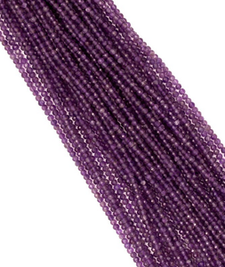 Pulsera de Tobillera de Joyería con Cuentas Facetadas Redondas de Amatista Púrpura Natural Personalizadas de 15 Pulgadas para Mujer, 1 Hilo Completo AMARA - Product Image 3