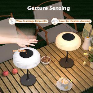 Solar LED Cordless <b>Table</b> Lamp Outdoor Waterproof Portable Touch Dimmable Rechargeable 360 Beam Angle High Brightness Garden - Product Image 5