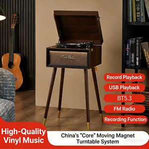 Tocadiscos Retro en Oferta, Reproductor de Discos Todo en Uno, Tocadiscos de Pie con Bluetooth, 3 Velocidades, Reproductor de FM, USB, Audio de Alta Fidelidad - Product Image 6