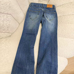 Pantaloni <span class=keywords><strong>a</strong></span> zampa in Denim da donna <span class=keywords><strong>a</strong></span> <span class=keywords><strong>vita</strong></span> <span class=keywords><strong>bassa</strong></span> OEM <span class=keywords><strong>Jeans</strong></span> svasati stile retrò alla moda pantaloni Casual alla moda, versatili e alla moda, <span class=keywords><strong>Jeans</strong></span> traspiranti - Product Image 4