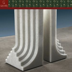 <span class=keywords><strong>Table</strong></span> à manger en marbre blanc Bianco Carrara GOLDKING pour cuisine et salle à manger, pierre blanche pure, design monolithique poli sur mesure - Product Image 3