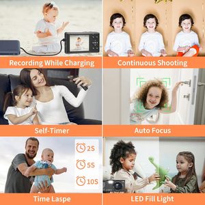 Appareil photo numérique compact SPRITE GROUP DC05S 4K 30FPS 44MP avec écran LCD IPS de 2,8 pouces pour capteur IMX214, zoom numérique 16x avec fonction selfie - Product Image 5