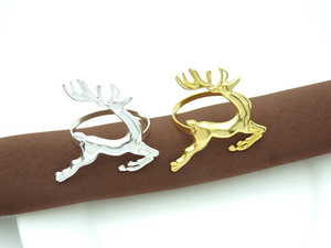 Deer <span class=keywords><strong>Plain</strong></span> Metal Gold Servietten ringe - Product Image 5