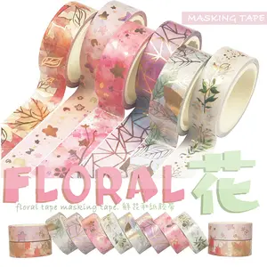 Creativo nuovo fiore abbronzante washi tape sticker fai da te piume stellate nastro adesivo alla moda