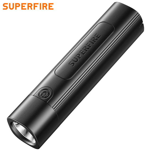 SUPERFIRE 2026 New Arrivals USB-C Charging 18650 Rechargeable LED Flashlight 80M Beam Distance 115 Lumens SOS EDC Camping