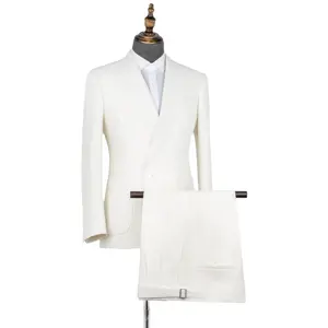 Nieuwe Witte Casual Mannen Pakken Voor Mannen Custom Smoking Terno Masculino Business Suits Mannen Twee Stukken