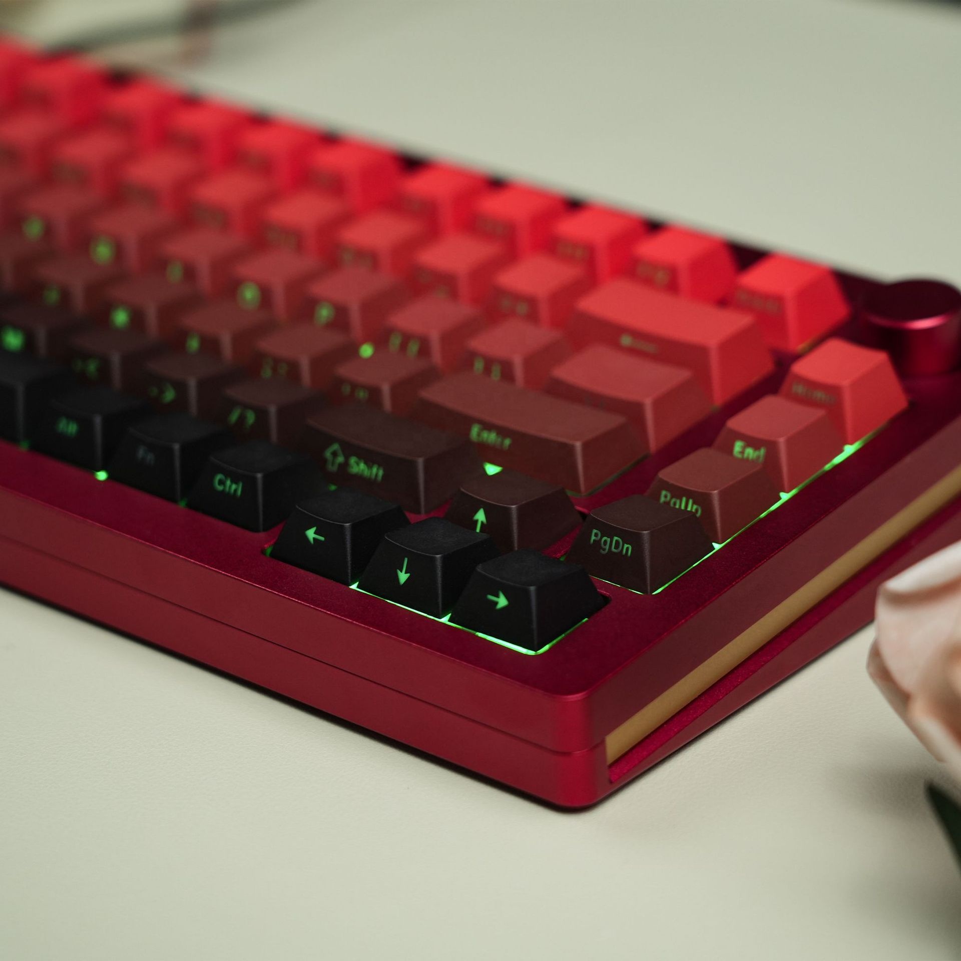Red Gradient Backlit Keycaps - Durable PBT Material