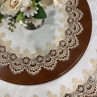 Nappe de table ronde en tissu blanc, style nordique, motif géométrique, anti-poussière, écologique, réutilisable, pour livraison directe