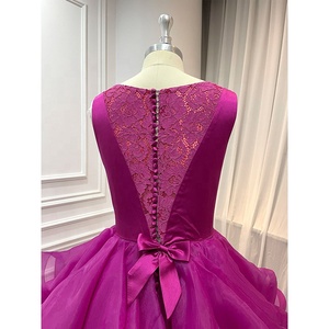 <span class=keywords><strong>Robe</strong></span> de <span class=keywords><strong>soirée</strong></span> longue à volants rose Fuchsia de haute qualité, <span class=keywords><strong>robe</strong></span> de <span class=keywords><strong>soirée</strong></span> élégante en dentelle avec nœud au dos, sans manches - Product Image 6