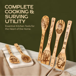 <span class=keywords><strong>Harry</strong></span> Cadeaux pour les fans de <span class=keywords><strong>Potter</strong></span>-Cuillères en bois pour la cuisine Ensemble d'ustensiles de cuisine en bois 6 pièces et cuillères en bois pour la cuisine - Product Image 2