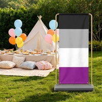 Toile de fond personnalisée arc-en-ciel gay avec motif asexual, idéale pour les séances photo en stand de fête, les rassemblements festifs et la mise en scène d'événements thématiques