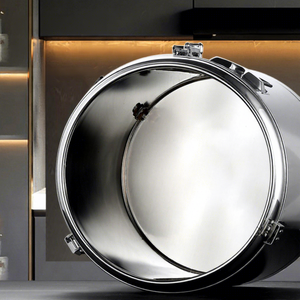 Cubo Redondo Aislado de Acero Inoxidable de 20L con Tapa con Hebilla para Almacenamiento de Alimentos, Regalo Empresarial, Uso Comercial - Product Image 1