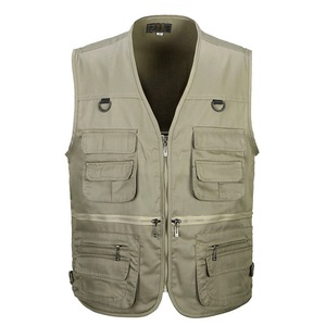 Diseños personalizados más nuevos de Venta caliente al aire libre de los hombres Multi bolsillo de algodón pesca fotografía chaqueta chaleco - Product Image 1
