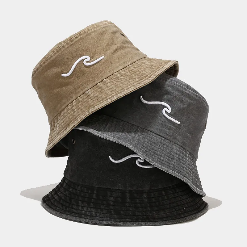 Fisherman Cotton Washed Vintage Bulk 3d Stickerei Logo Custom Denim Entwerfen Sie Ihren eigenen Eimer Hut