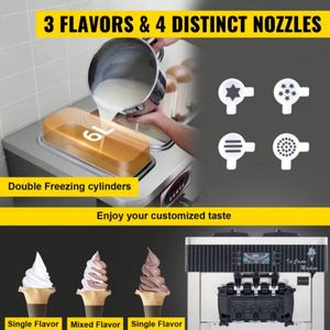 Máquina de helados SIHAO 2200W DE ALTO inflado con 2 + 1 sabores mixtos - Product Image 5