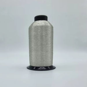 SHREE VIDHATA JARI Fil indien Zari pour broderie - Fil métallique en nylon 1001, 110 deniers, argenté, 3800m de longueur, pour tricot et tissage manuel - Product Image 1