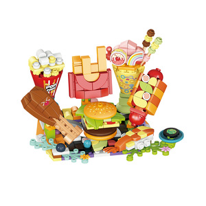 卸売 12-In-1 ミニビュー ビルディングブロック セット 子供用 ブロック ファストフード トイ モデル 対象年齢2～7歳 2時間で完成 キッズミール トイ - Product Image 4