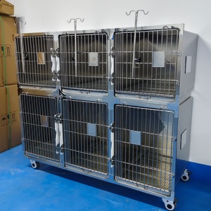 Cage de soins intensifs vétérinaires pour animaux de compagnie en acier inoxydable, enclos d'hôpital vétérinaire, cage de récupération médicale, équipement vétérinaire - Product Image 3