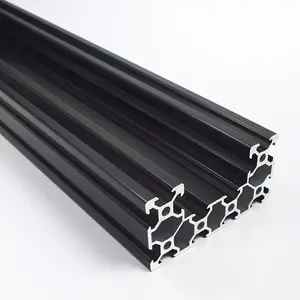 2020 3030 4040 4080 Aluminium Extrusion Profile Frame T Slot V Slot Custom Extruded Black Industrial Aluminum Profiles